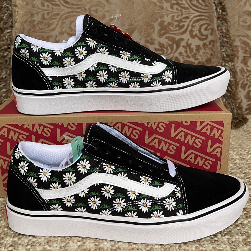 Vans Comfycush Old Skool Scribble Flower DaisyBlkM - Picture 2 of 16